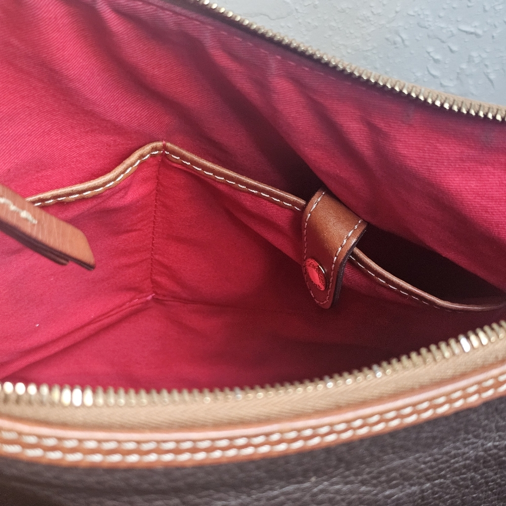 Dooney & Bourke Brown Pebble Leather Hobo Shoulder Bag - Picture 11 of 14